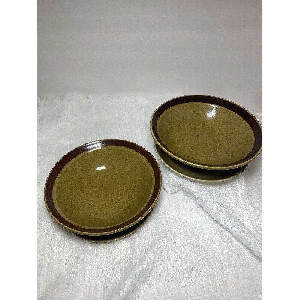 Lot of 2 EKCO Eterna Canoe Bowl and Saucer Plate Stoneware Ovenproof VTG Ecko